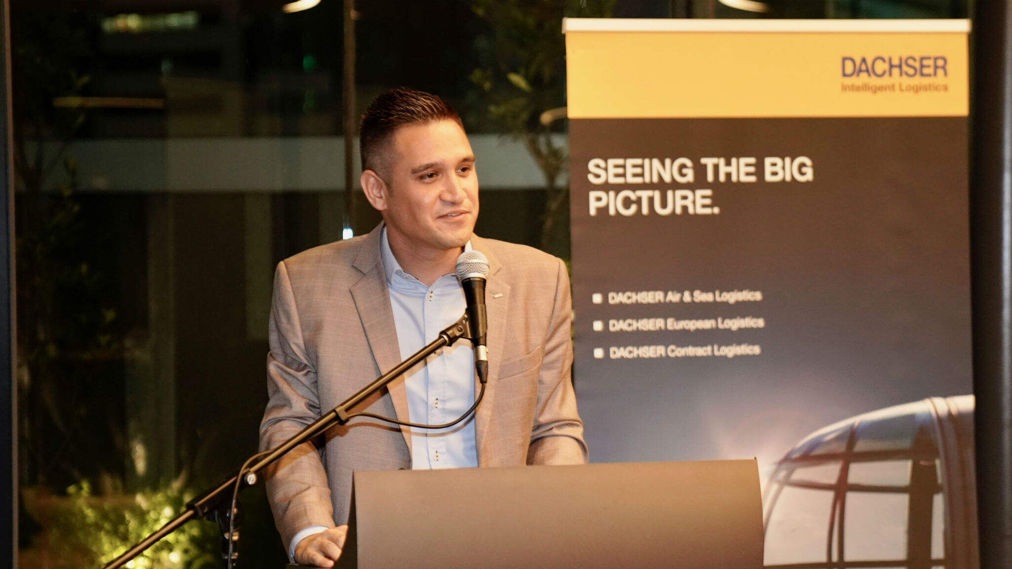 Daniel Pohl, Managing Director Air & Sea Logistics Malaysia, at his welcome speech.